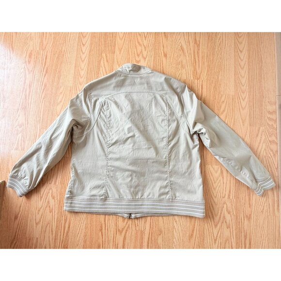 Chicos Zenergy Womens Beige Jacket Size 16 Cotton Full Zip Lightweight - Picture 12 of 12